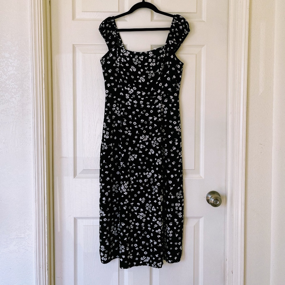 Floral lace up dress